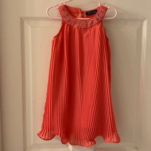 Girls coral halter dress